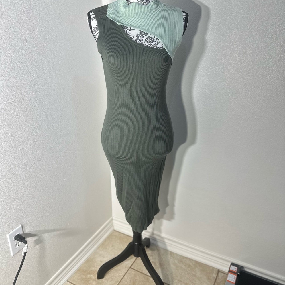 No Boundaries Two-Tone Green Maxi Dress